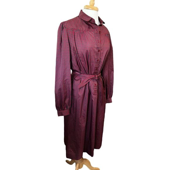 Vintage 70s 80s Talbots/Schrader New York Secretary Day Dress sz XL - Picture 2 of 8